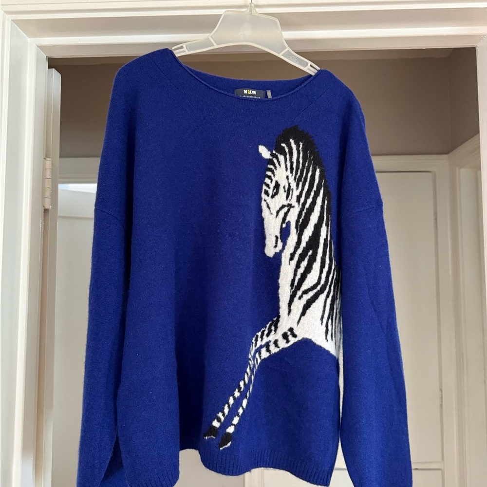 Maeve Cashmere Zebra Sweater